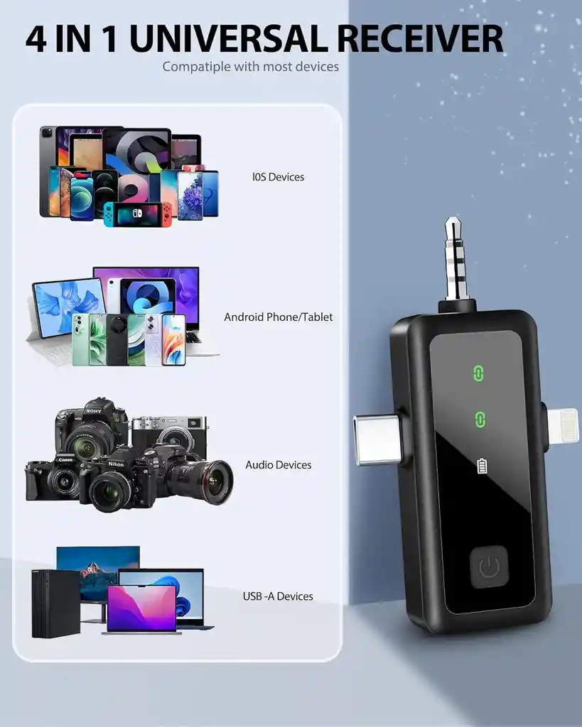 Microfonos Para Celular Usb-c Jack Lightning Lavalier Profesional