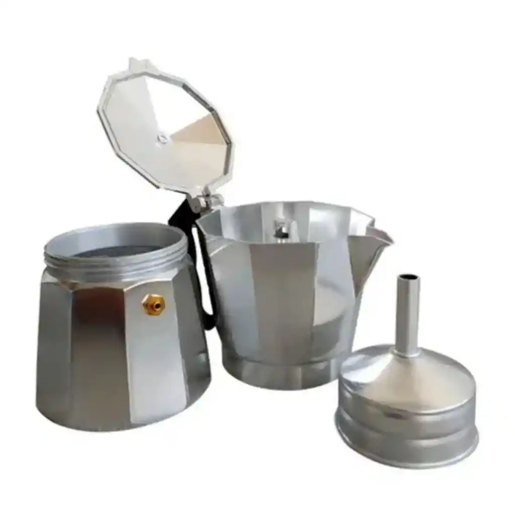 Cafetera Manual Metálica 6 Tazas Tipo Expreso