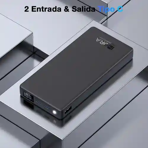 Power Bank 10.000 Carga Rápida 22.5w Indicador Digital 1 Hora Doble Salida Tipo C Gar264