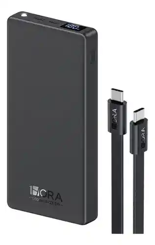 Power Bank 10.000 Carga Rápida 22.5w Indicador Digital 1 Hora Doble Salida Tipo C Gar264