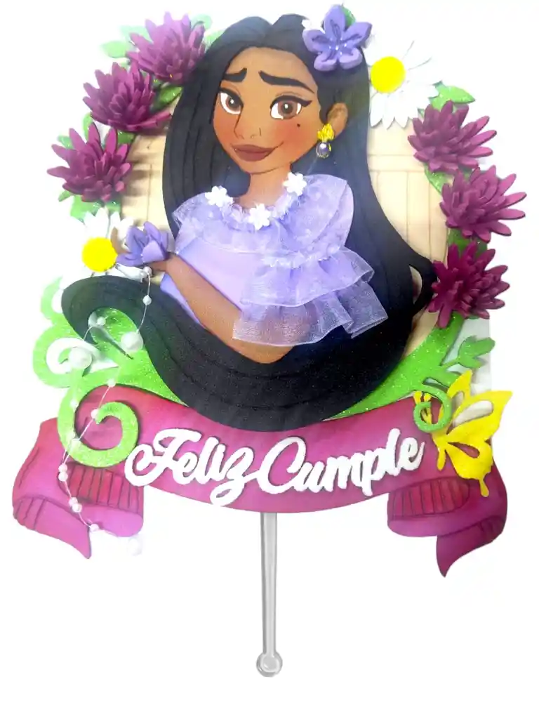 Topper Para Pastel Torta De Isabella Encanto Feliz Cumple