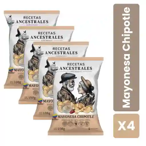 Caja X4 Papas Recetas Ancestrales Sabor mayonesa chipotle