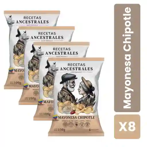 Caja X8 Papas Recetas Ancestrales Sabor mayonesa chipotle