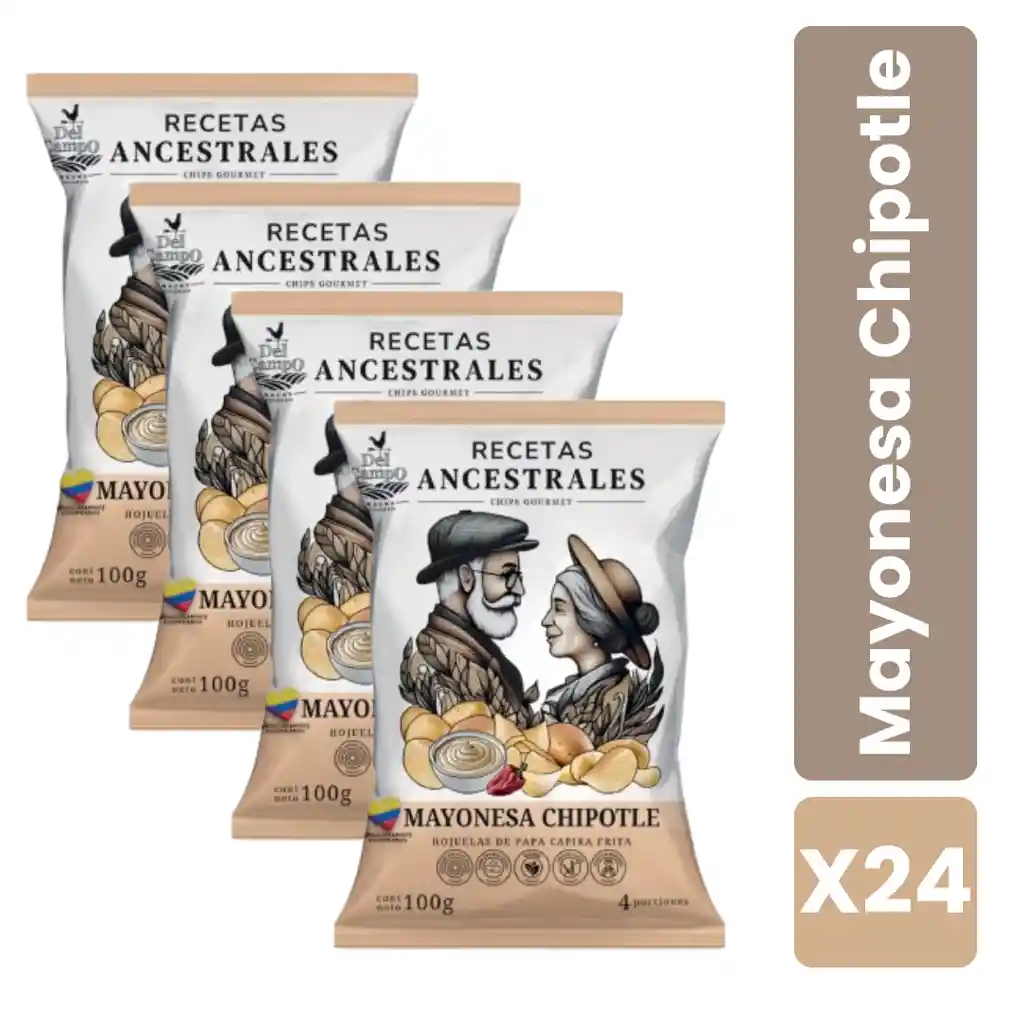 Caja X24 Papas Recetas Ancestrales Sabor mayonesa chipotle