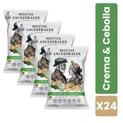 Caja X24 Papas Recetas Ancestrales Sabor Crema Cebolla