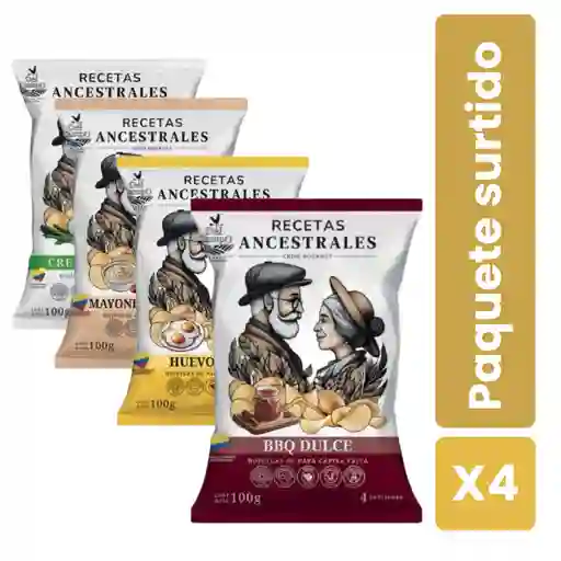 Caja X4 Papas Recetas Ancestrales Sabor Surtido