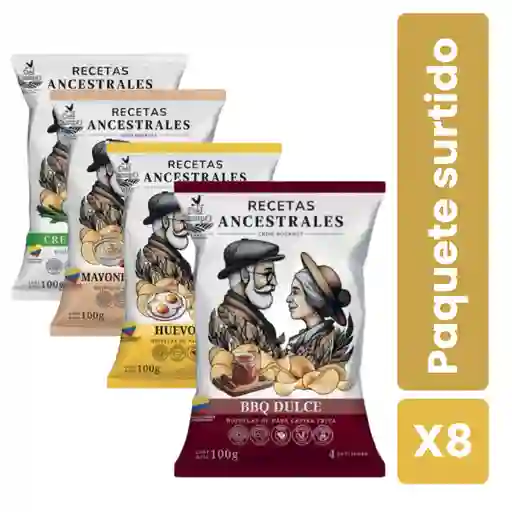 Caja X8 Papas Recetas Ancestrales Sabor Surtido