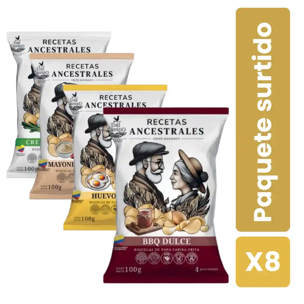 Caja X8 Papas Recetas Ancestrales Sabor Surtido