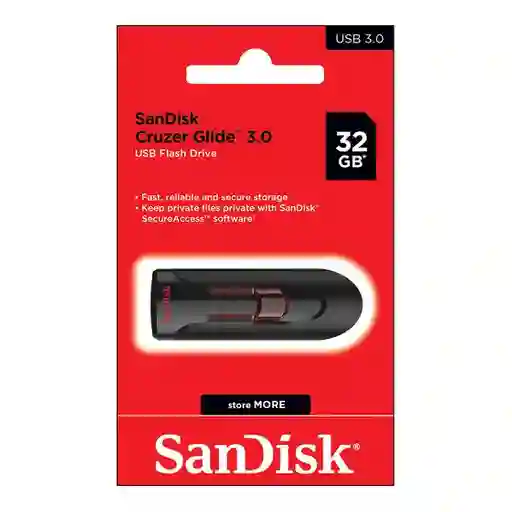 Pen Drive Sandisk 3.0 256gb Cruzer Glide – Transferencia Rápida, Diseño Retráctil Y Protección Con Contraseña Secureaccess™