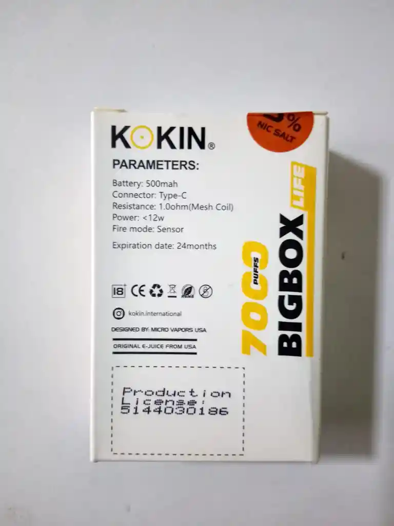 Vaper Kokin 7000 Puffs – Mango