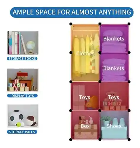 Organizador Para Juguetes Ropa Multifuncional Niños Armable Blue Innovo Home