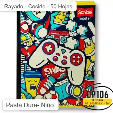 Cuaderno Rayado Niño Cosido 50 Hojas Pasta Dura