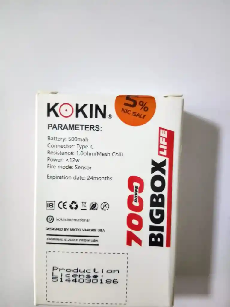 Vaper Kokin 7000 Puffs – Sandía 🍉🍑