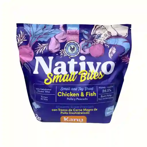 Alimento Seco Nativo Small Bites Pollo Y Pescado Kanu Pet Para Cachorros Pequeños Y Miniaturas 2 Kg