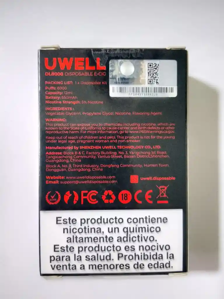 Vaper Uwell 8.000 Puffs – Sandía 🍉