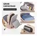 Maleta Morral Para Laptop Puerto Usb Viajero Práctico Amaz Beige Innovo