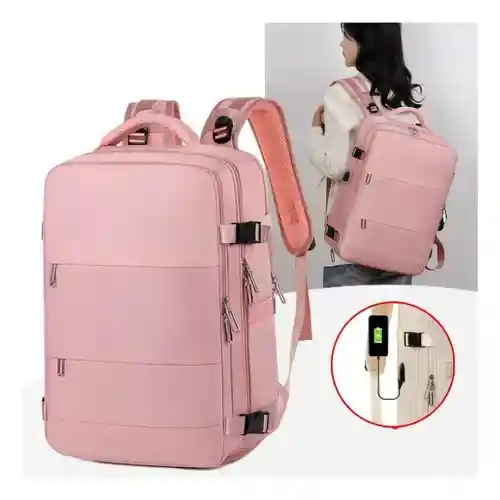 Maleta Morral Para Laptop Puerto Usb Viajero Práctico Amaz Rosa Edition Innovo
