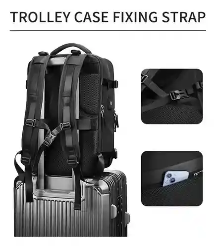 Maleta Morral Para Laptop Puerto Usb Viajero Práctico Semi Impermeable Amaz Black Edition Innovo