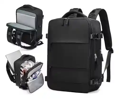 Maleta Morral Para Laptop Puerto Usb Viajero Práctico Semi Impermeable Amaz Black Edition Innovo