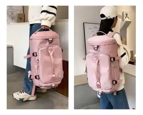 Bolso Maleta Morral Deportivo Impermeable Multifuncional Pink Rose