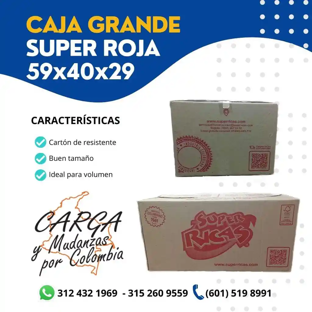 Caja Super Rica Roja 60x40x30 - Embalaje
