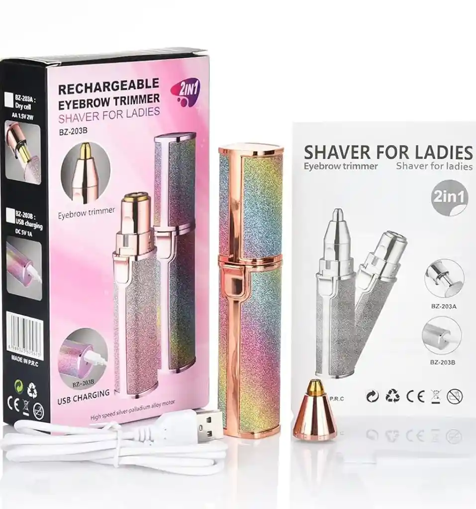 Recortadora De Cejas 2 En 1 Para Mujeres – Eléctrica, Portátil Y Recargable