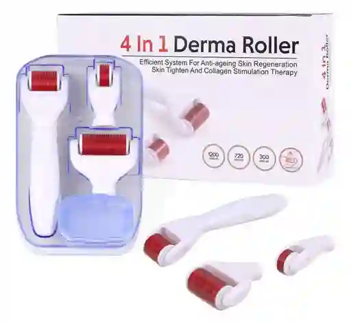 Derma Roller Kit 4 En 1 Rodillos Facial