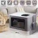 Caja De Arena Arenero Para Gatos Grande Plegable Hogar Con Puerta Fácil Limpieza