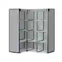 Closet Esquinero Organizador De Ropa 8 Estantes Armado Facil Color Gris