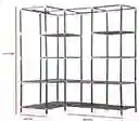Closet Esquinero Organizador De Ropa 8 Estantes Armado Facil Negro