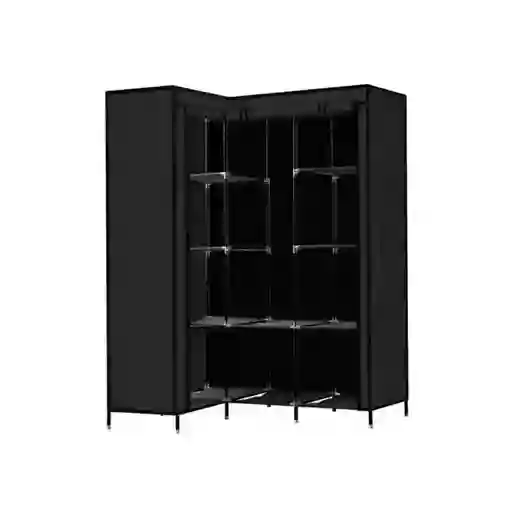 Closet Esquinero Organizador De Ropa 8 Estantes Armado Facil Negro