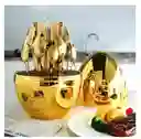 Juego De Cubiertos 24pcs Acero Inoxidable Gold Estuche Huevo Color Dorado