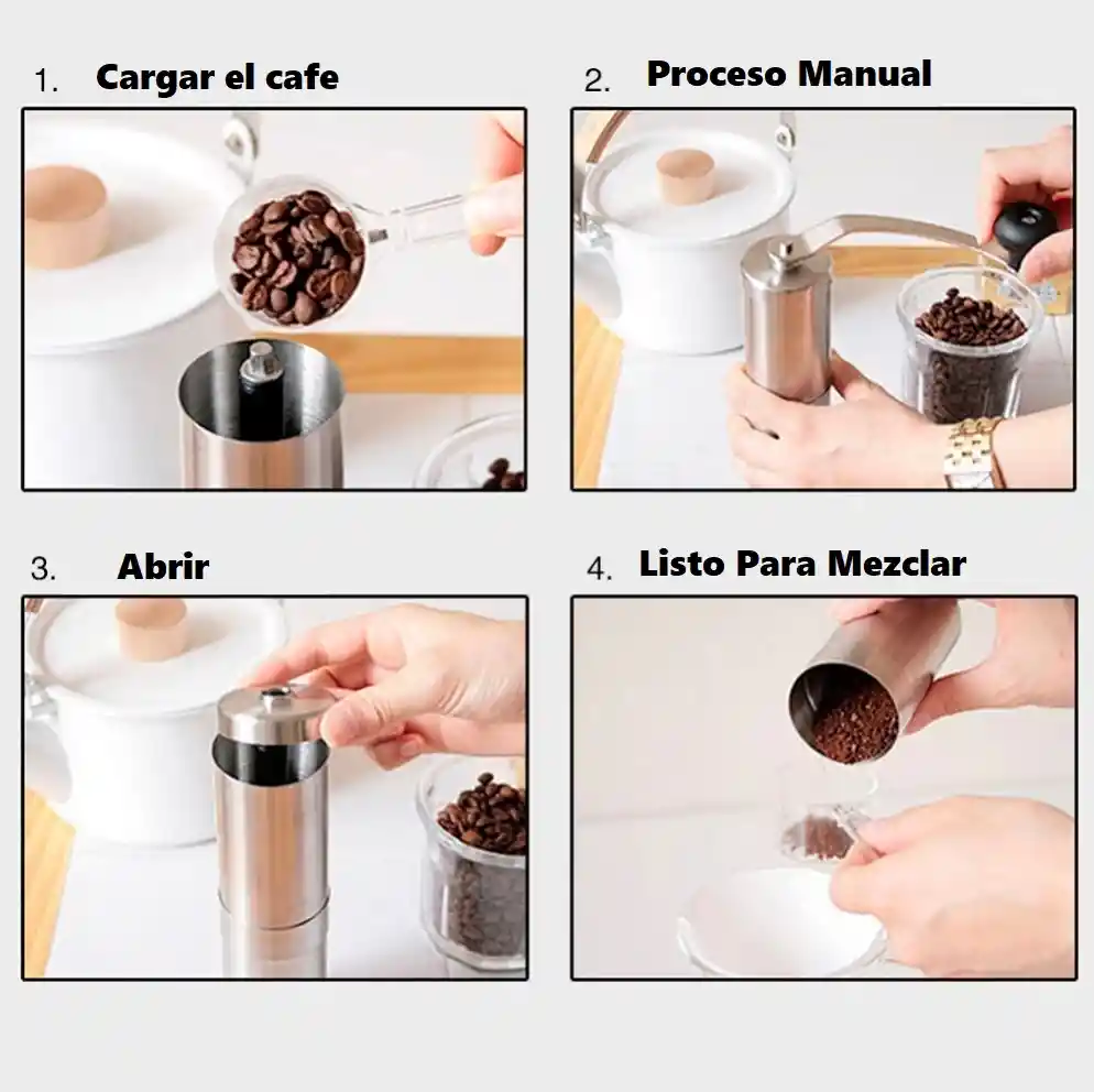 Molino De Café Manual En Acero Inoxidable Molinillo Portátil
