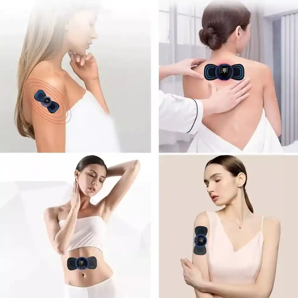 Masajeador De Cuello Espalda Brazos Recargable Color Negro Gimnasia Pasiva Relaja Alivia