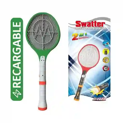 Raqueta Mata Zancudos Eléctrica Recargable Mosquitos Moscas Doble Linterna