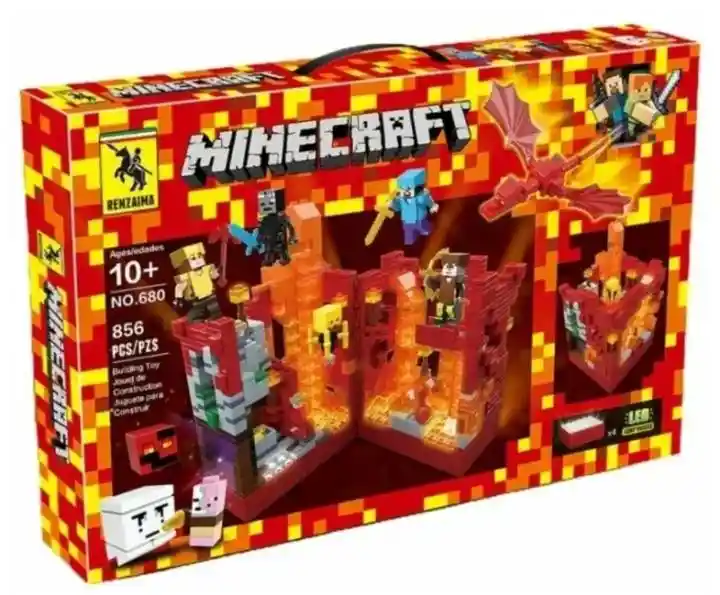 Juego De Construcción Lego Minecraft 858 Piezas Con Retroiluminación Led