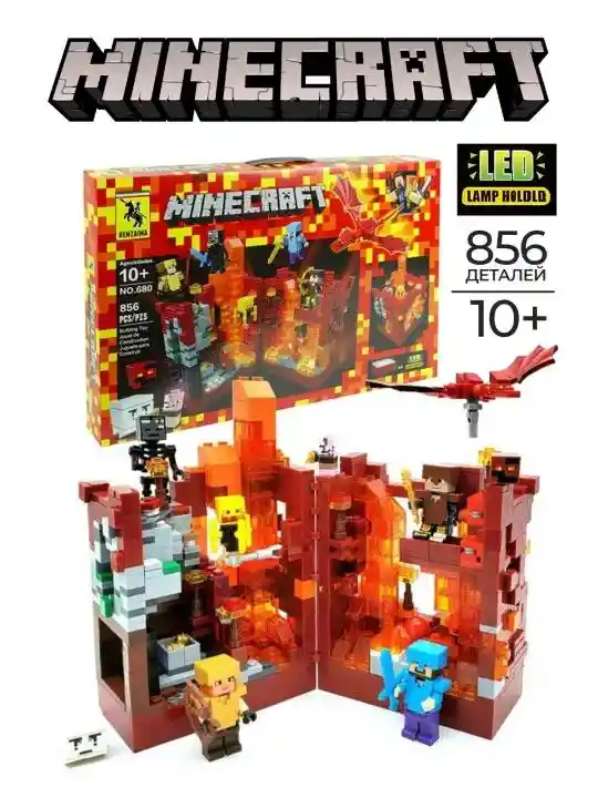 Juego De Construcción Lego Minecraft 858 Piezas Con Retroiluminación Led