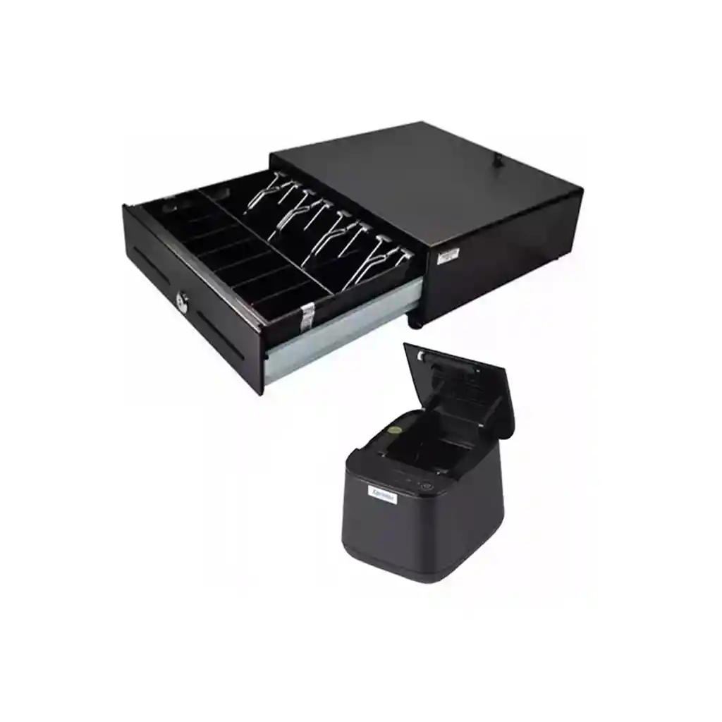 Combo Pos Cajon Monedero Metalico Sat Impresora 58mm Termica