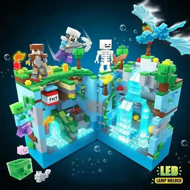 Juego De Construcción Lego Minecraft 898 Piezas Con Retroiluminación Led