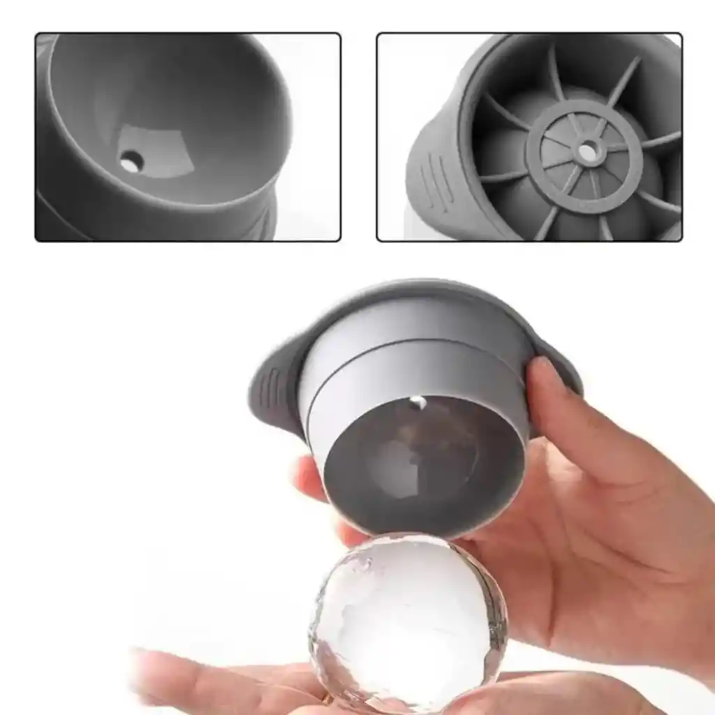 Hielera Molde De Silicona Bola De Hielo Plastico Para Bebida