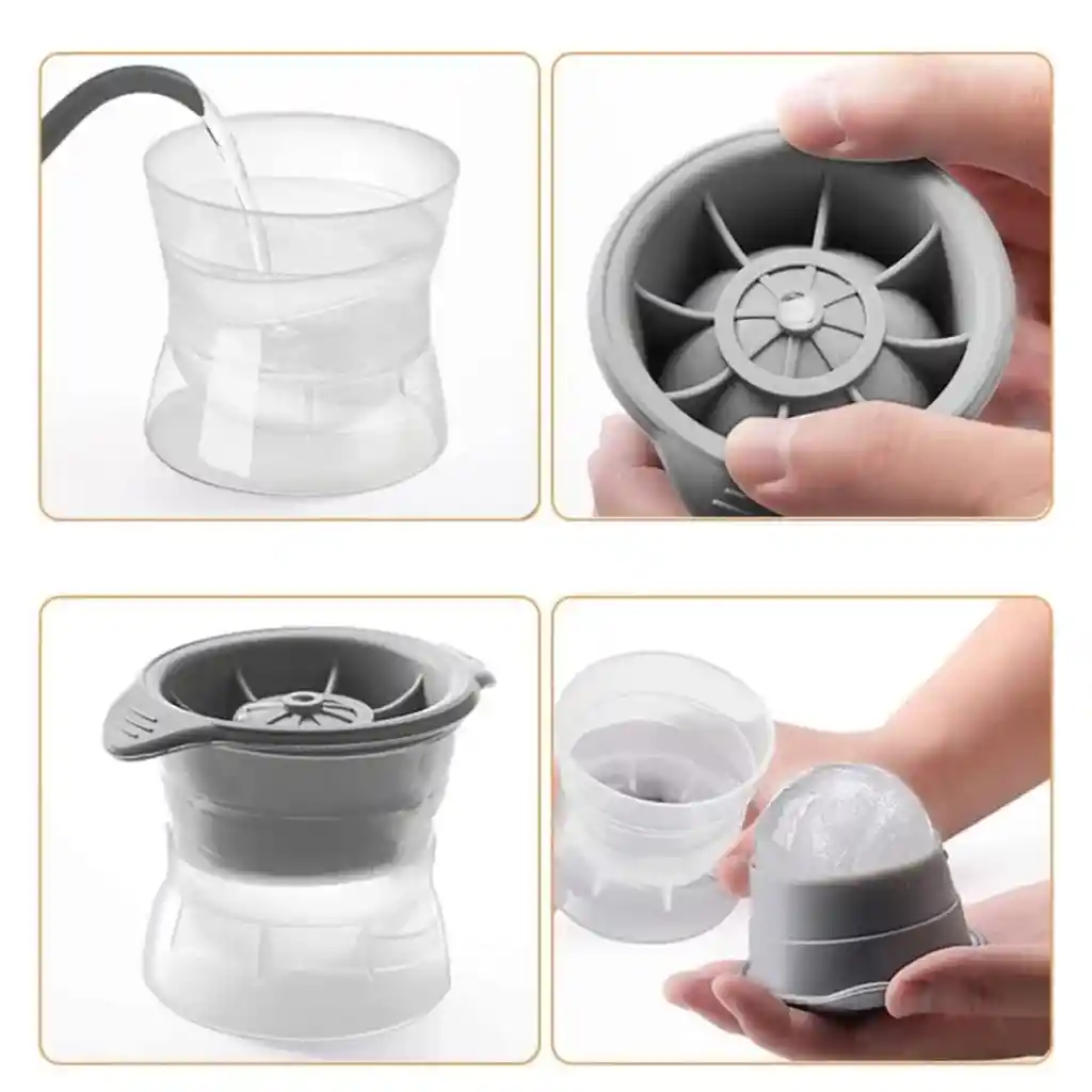 Hielera Molde De Silicona Bola De Hielo Plastico Para Bebida