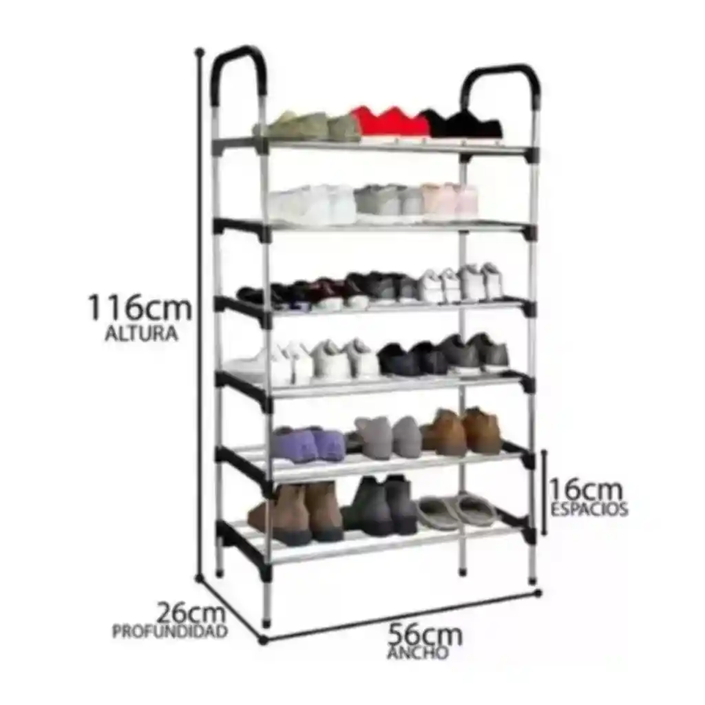 Organizador Zapatero Metálico 6 Niveles Shoe Rack