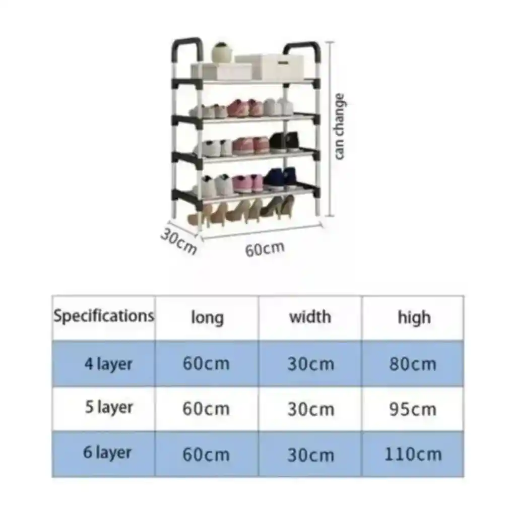 Organizador Zapatero Metálico 6 Niveles Shoe Rack