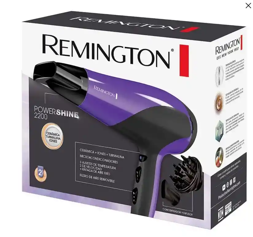 Secador Remington Power Shine Con Cerámica Iónes Y Turmalina Original