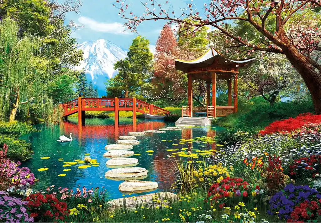 Rompecabezas 1000 Piezas Jardín Japonés En Japón Clementoni