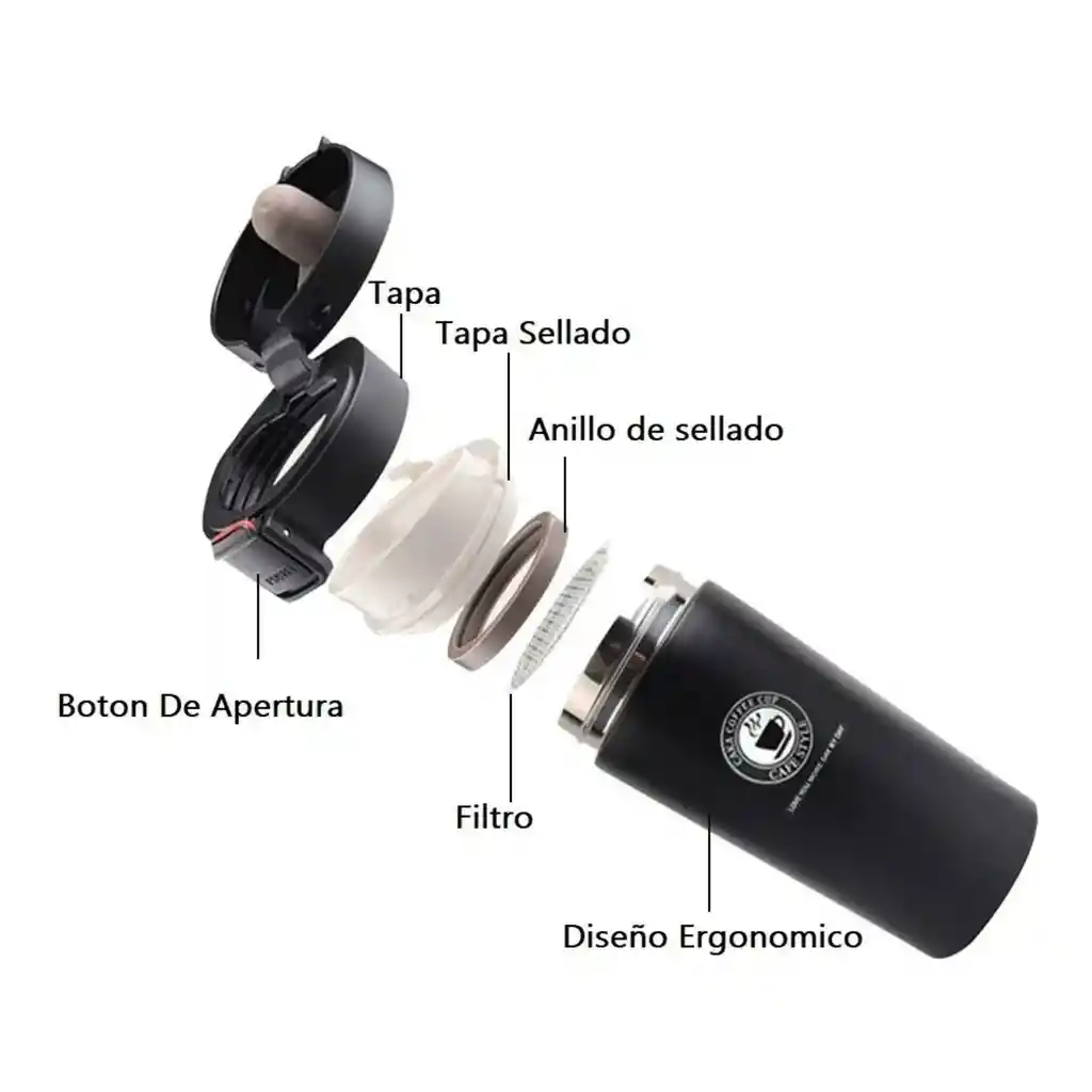 Termo Con Filtro Doble Pared Para Bebidas