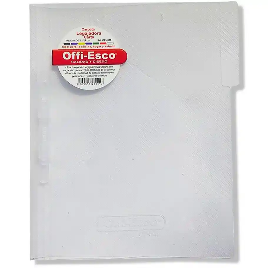 Carpeta Plástica Transparente Tamaño Carta