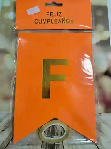 Feston Feliz Cumpleaños Naranja Neon