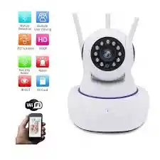 Cámara Robótica Seguridad Wifi 3 Antenas 1080p Micro Audio