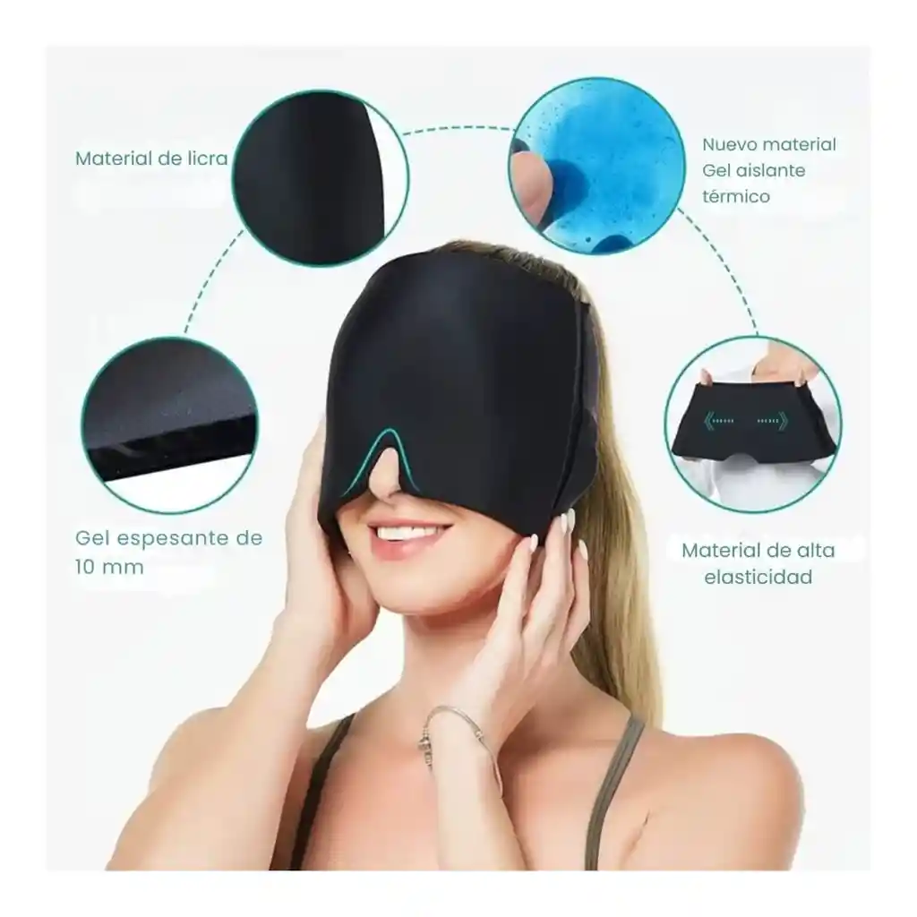 Gorro Gel Alivio Migraña Dolor Cabeza Compresa Frio O Caliente
